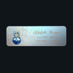 Eleganter Weihnachtsball, Sparkle, Blau<br><div class="desc">Weihnachtsball und funkeln auf blauem Hintergrund. Eine elegante und raffinierte designe.Costumize mit Ihrem Namen und Ihrer Adresse.</div>