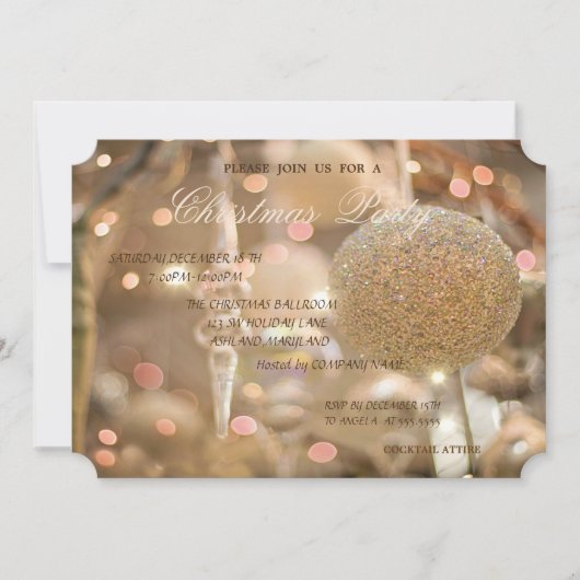 Eleganter Weihnachtsball, Weihnachtsfest im Untern Einladung (Vorderseite)