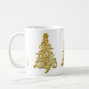 Eleganter Weihnachtsbaum aus Goldfiligran Kaffeetasse
