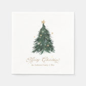 Eleganter Weihnachtsbaum aus Weißgold Serviette (Vorderseite)