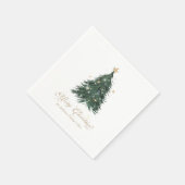 Eleganter Weihnachtsbaum aus Weißgold Serviette (Ecke)