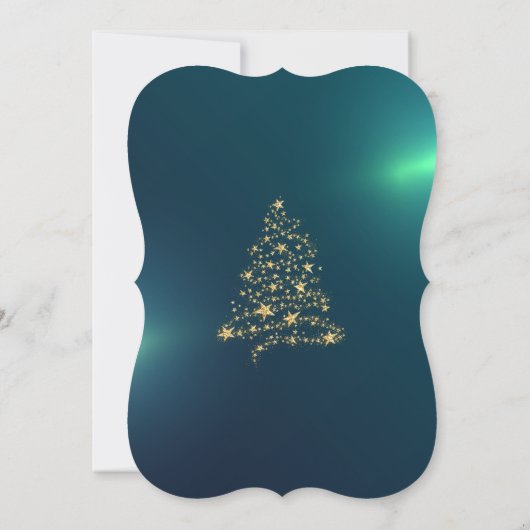 Eleganter Weihnachtsbaum, Bow Green Christmas Part Einladung (Rückseite)