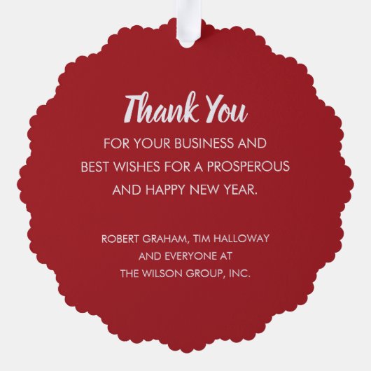 Eleganter Weihnachtsbaum Business-Urlaub Ornament Karte (Rückseite)