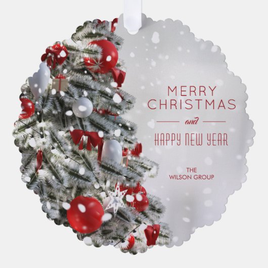 Eleganter Weihnachtsbaum Business-Urlaub Ornament Karte (Vorderseite)