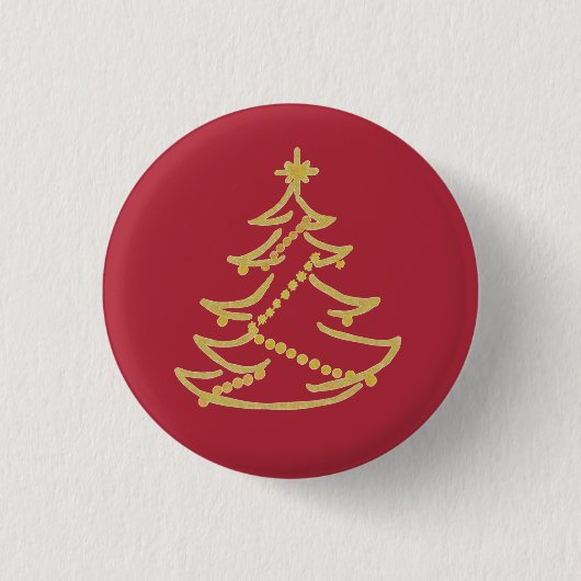 eleganter Weihnachtsbaum Button (Vorderseite)