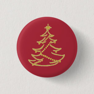 eleganter Weihnachtsbaum Button