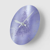 Eleganter Weihnachtsbaum | Charming Lavender Lila Runde Wanduhr (Winkel)