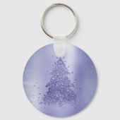 Eleganter Weihnachtsbaum | Charming Lavender Lila Schlüsselanhänger (Rückseite)