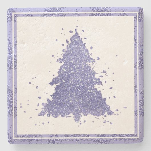 Eleganter Weihnachtsbaum | Charming Lavender Lila Steinuntersetzer (Vorderseite)