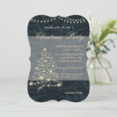 Eleganter Weihnachtsbaum, Damaske, Weihnachts-Part Einladung (Stehend Vorderseite)