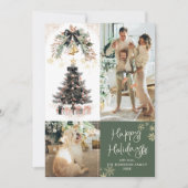 Eleganter Weihnachtsbaum Dunkler glücklicher Urlau Feiertagskarte (Vorderseite)