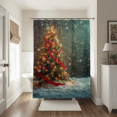 Eleganter Weihnachtsbaum-Duschvorhang Duschvorhang