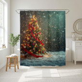 Eleganter Weihnachtsbaum-Duschvorhang Duschvorhang