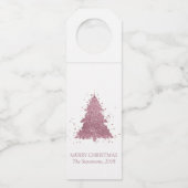Eleganter Weihnachtsbaum | Dusty Mauve Pink Custom Flaschenanhänger (Vorderseite)