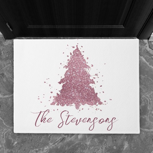 Eleganter Weihnachtsbaum | Dusty Mauve Pink Custom Fußmatte