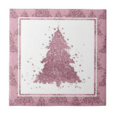 Eleganter Weihnachtsbaum | Dusty Mauve Pink Spritz Fliese (Vorderseite)