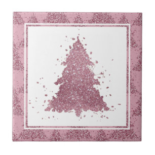 Eleganter Weihnachtsbaum   Dusty Mauve Pink Spritz Fliese