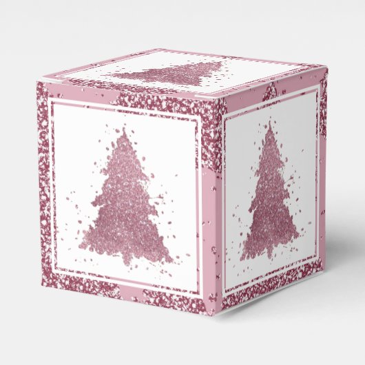 Eleganter Weihnachtsbaum | Dusty Mauve Pink Spritz Geschenkschachtel (Vorderseite)
