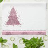 Eleganter Weihnachtsbaum | Dusty Mauve Pink Spritz Geschirrtuch (Gefaltet)