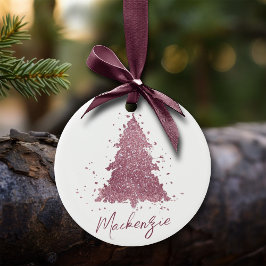 Eleganter Weihnachtsbaum | Dusty Mauve Pink Spritz Keramik Ornament