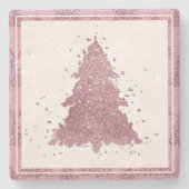 Eleganter Weihnachtsbaum | Dusty Mauve Pink Spritz Steinuntersetzer (Vorderseite)