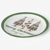 Eleganter Weihnachtsbaum Editierbare benutzerdefin Pappteller (Schrägansicht)