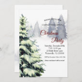 Eleganter Weihnachtsbaum Einladung (Vorne/Hinten)