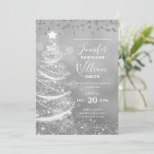 Eleganter Weihnachtsbaum Einladung (Stehend Vorderseite)