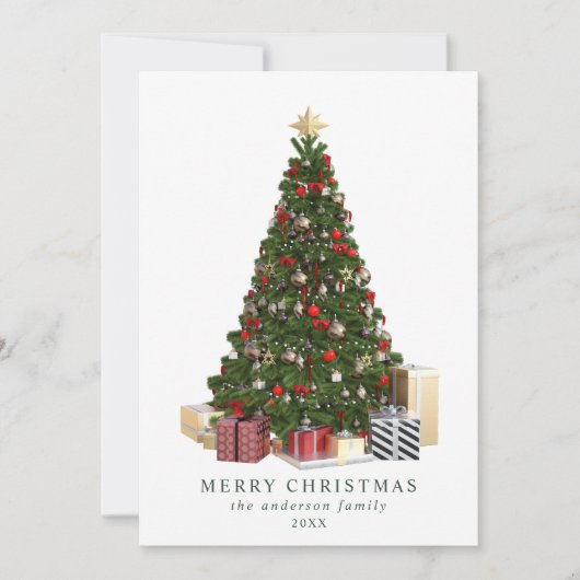 Eleganter Weihnachtsbaum Feiertagskarte (Vorderseite)