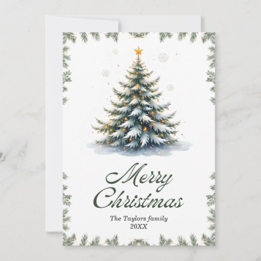 Eleganter Weihnachtsbaum Feiertagskarte (Vorderseite)