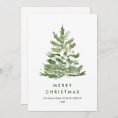 Eleganter Weihnachtsbaum Feiertagskarte (Vorne/Hinten)