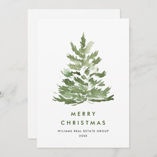 Eleganter Weihnachtsbaum Feiertagskarte (Vorne/Hinten)