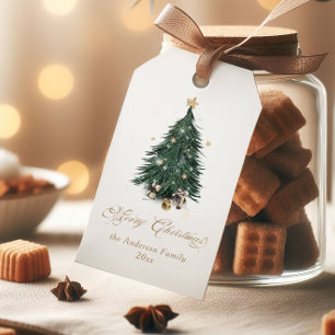 Eleganter Weihnachtsbaum Frohe Weihnachten Geschenkanhänger