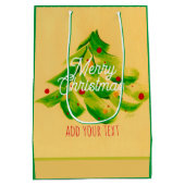 eleganter Weihnachtsbaum fügt Ihren eigenen Text h Mittlere Geschenktüte (Rückseite)