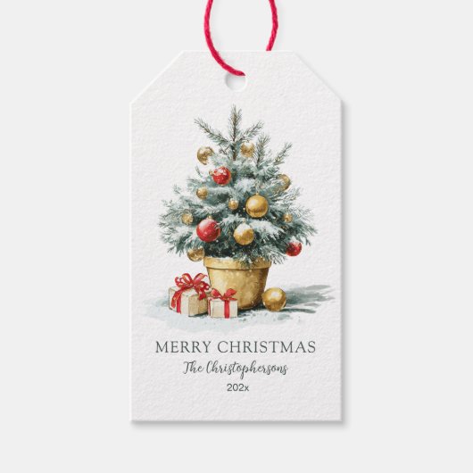 Eleganter Weihnachtsbaum Geschenkanhänger (Vorderseite)