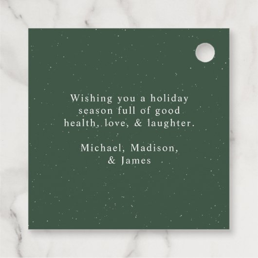 Eleganter Weihnachtsbaum Geschenkanhänger (Rückseite)