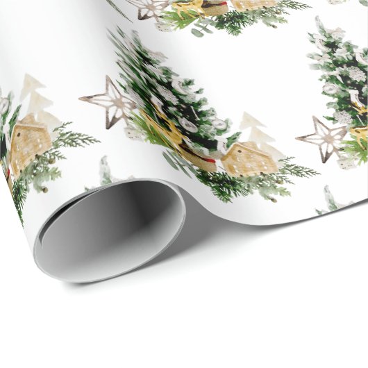 Eleganter Weihnachtsbaum Geschenkpapier (Rolleneckpunkt)