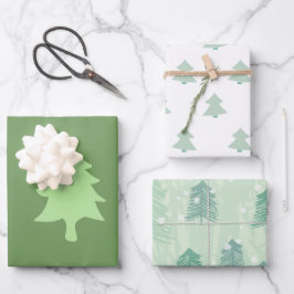 Eleganter Weihnachtsbaum Geschenkpapier Set