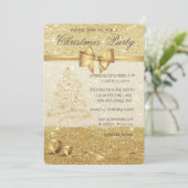 Eleganter Weihnachtsbaum, Glittery, Einladung (Stehend Vorderseite)