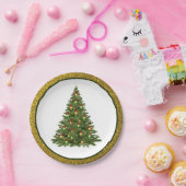Eleganter Weihnachtsbaum / Gold Glitzer Paper Plat Pappteller (Party)