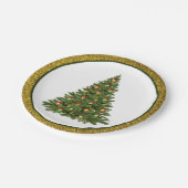 Eleganter Weihnachtsbaum / Gold Glitzer Paper Plat Pappteller (Schrägansicht)