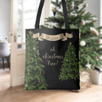 Eleganter Weihnachtsbaum Gold Ribbon Name Schwarz