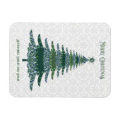 Eleganter Weihnachtsbaum Grün Weiß Personalisiert Magnet (Horizontal)