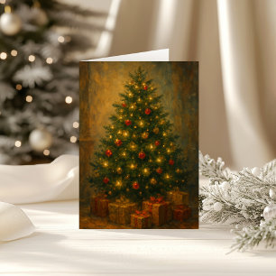 Eleganter Weihnachtsbaum im Vintage-Stil Feiertagskarte