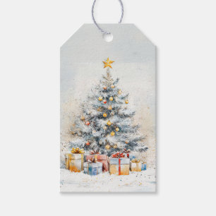 Eleganter Weihnachtsbaum im Vintage-Stil Geschenkanhänger