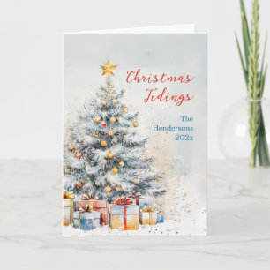 Eleganter Weihnachtsbaum im Vintage-Stil Karte