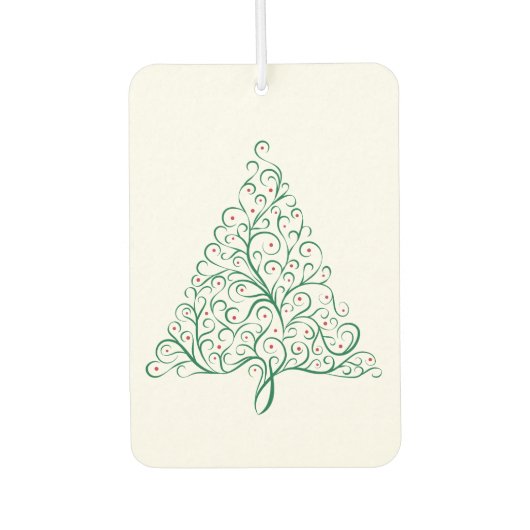 Eleganter Weihnachtsbaum in Rot und Grün Autolufterfrischer (Vorderseite)