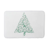 Eleganter Weihnachtsbaum in Rot und Grün Badematte (Vorderseite)