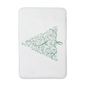 Eleganter Weihnachtsbaum in Rot und Grün Badematte (Vorderseite Vertikal)