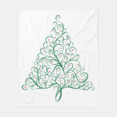 Eleganter Weihnachtsbaum in Rot und Grün Fleecedecke (Vorderseite)